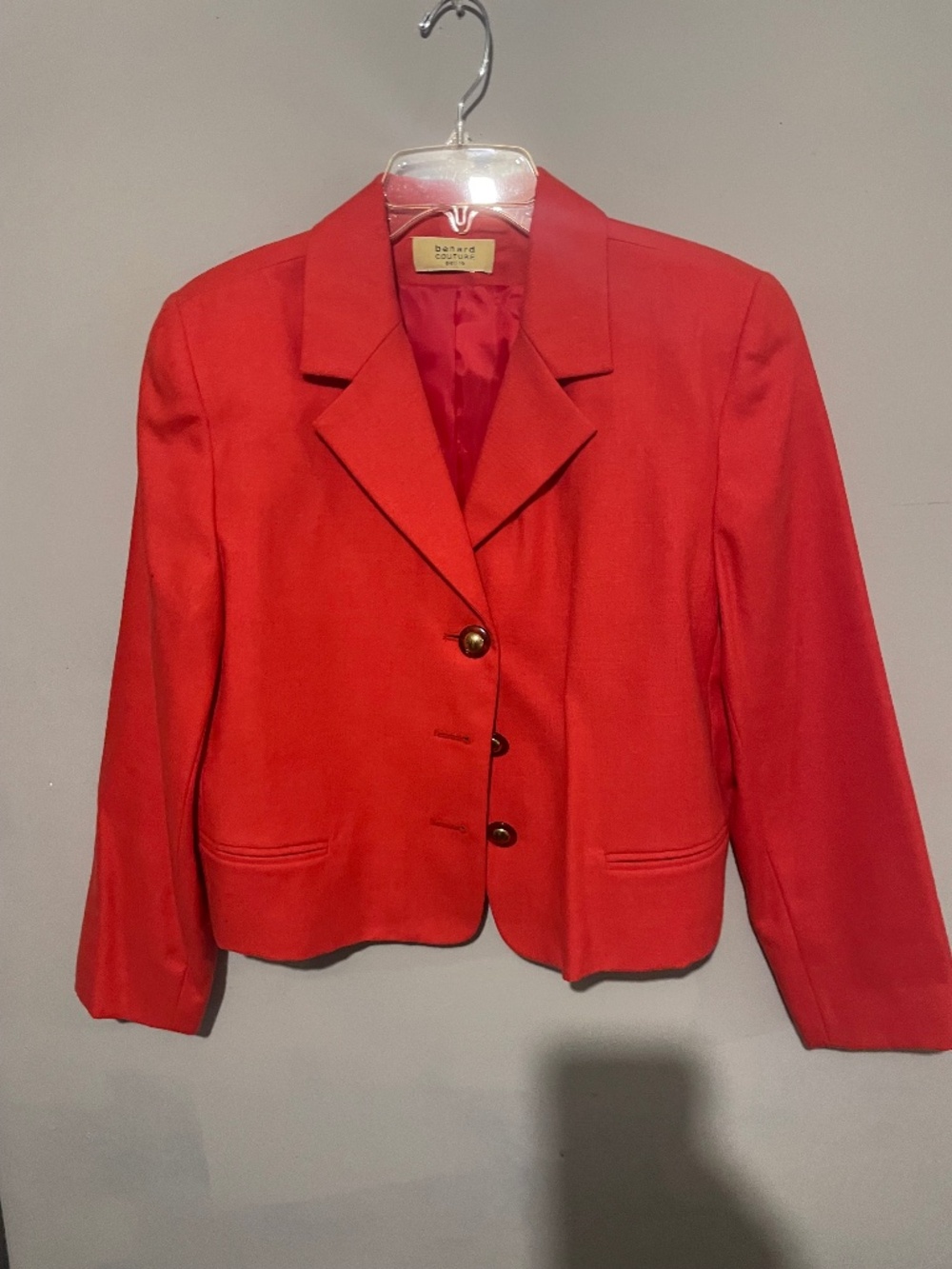 Bernard Courture women’s medium petite red suit jacket